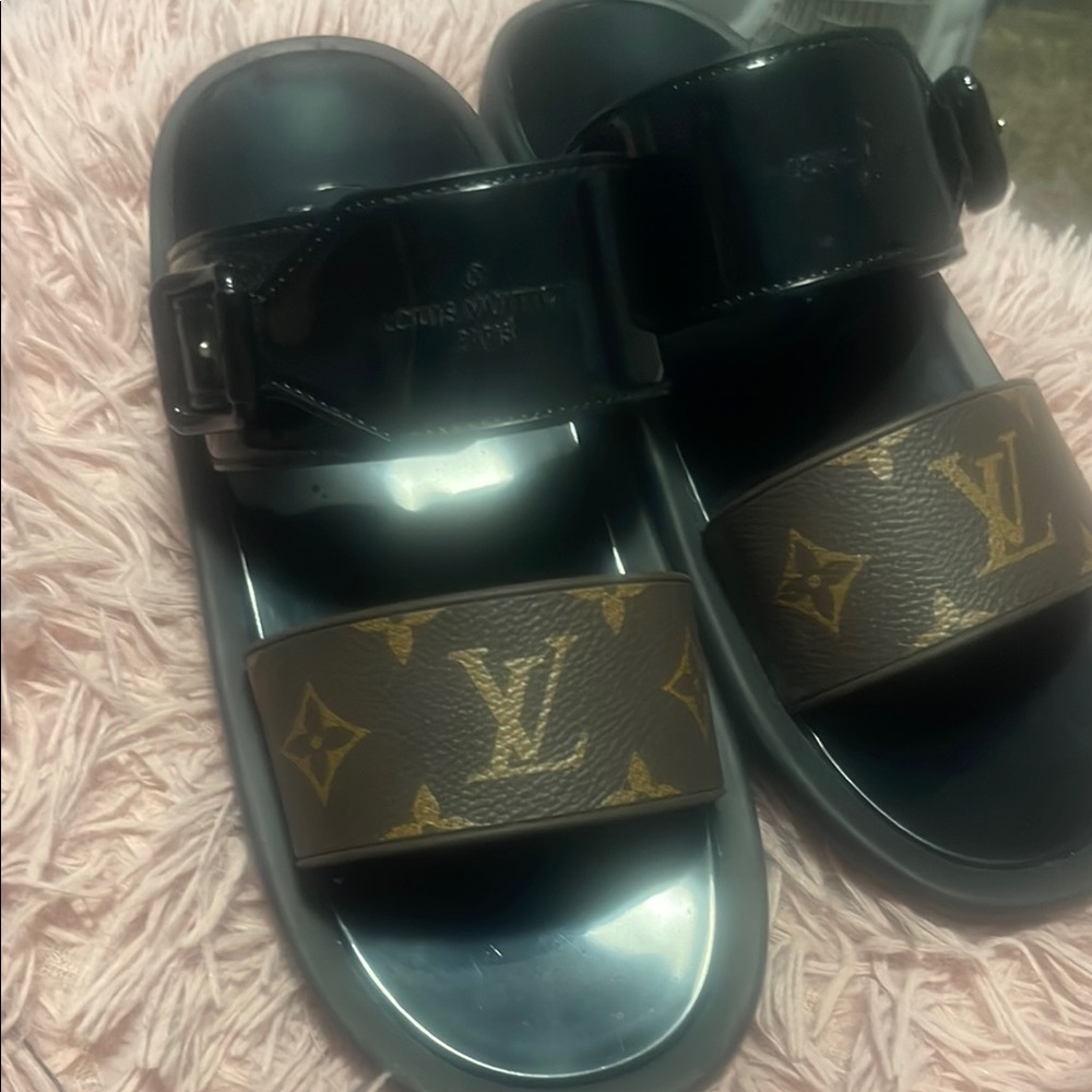 Louis Vuitton Black and Brown Sandals